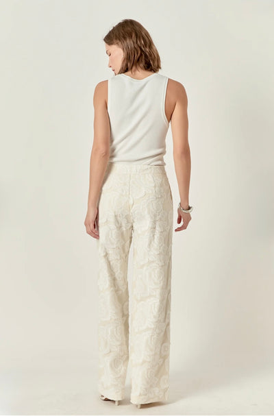 Ellison cream embroidered premium pant