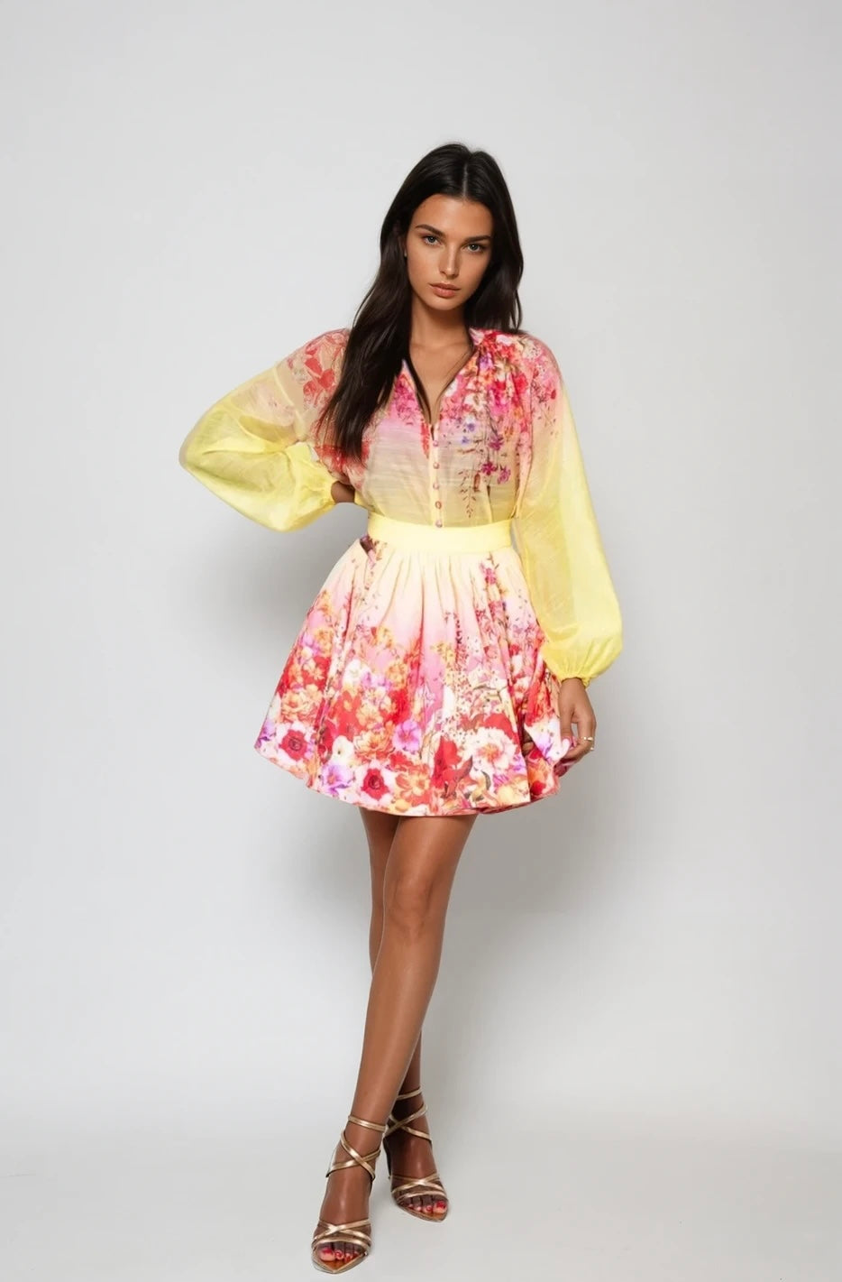 Derby floral skirt set
