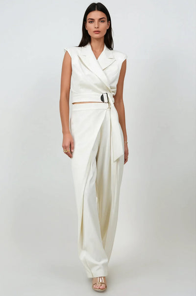 Roma cropped blazer and overlapped pant set