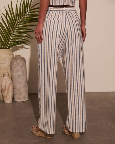 Sarena striped linen pant set