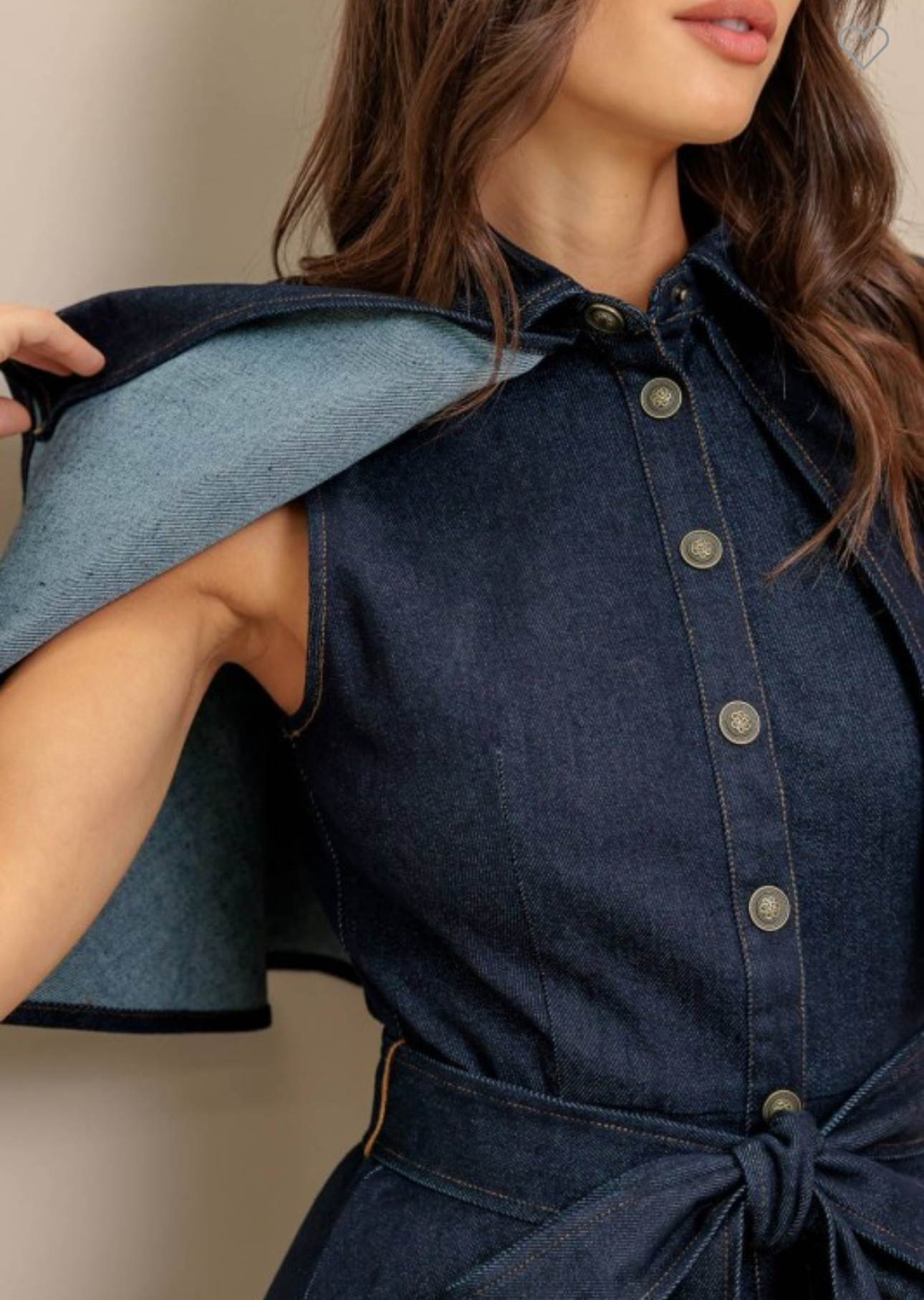 Cape denim dress
