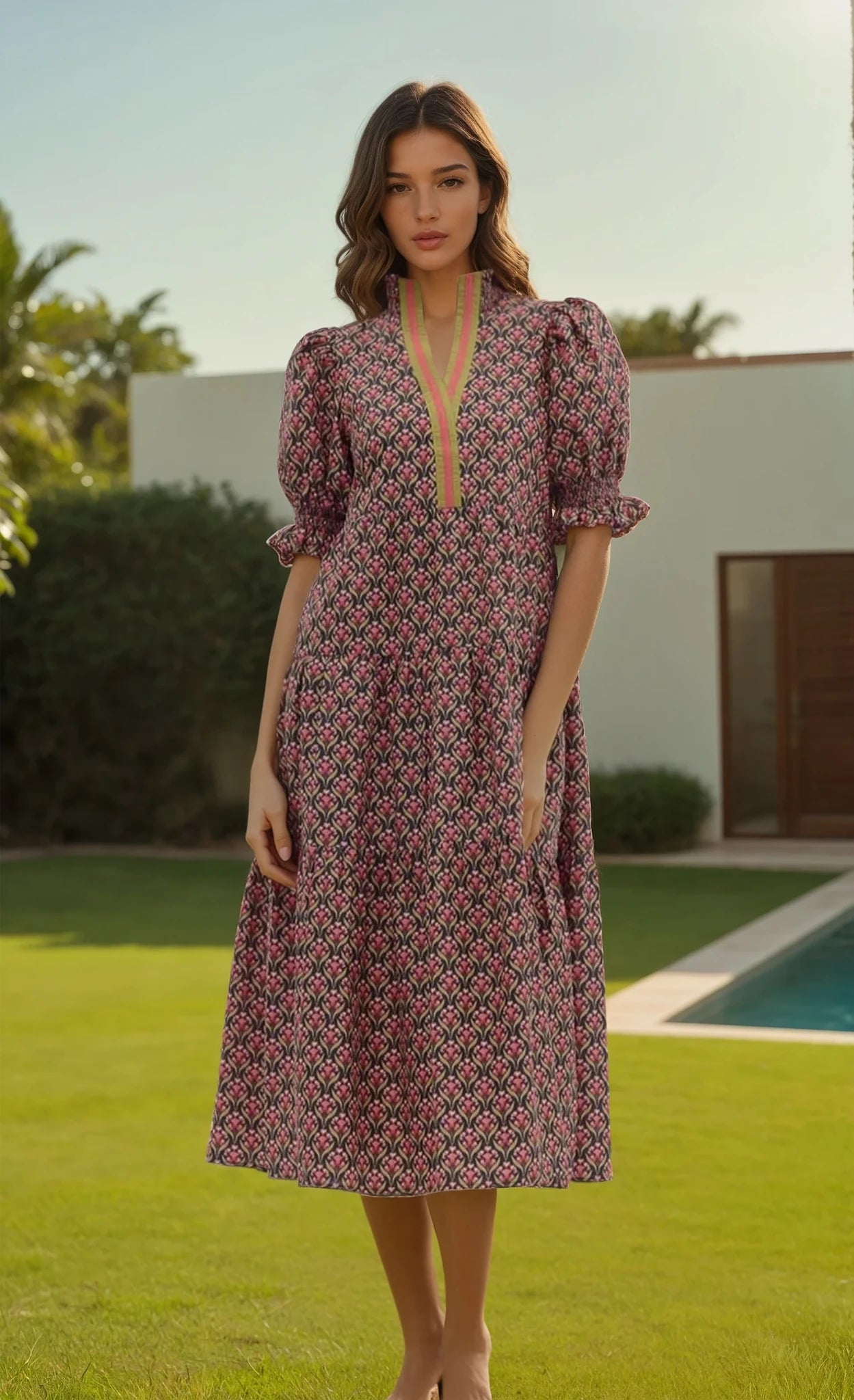 Loucia puff sleeve maxi dress