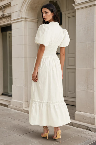 Salome midi puff sleeve dress