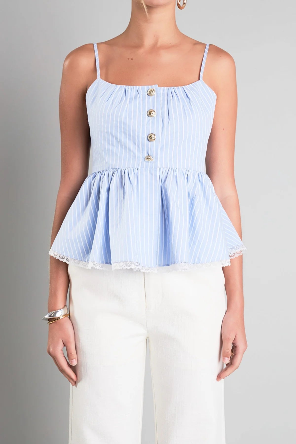 Striped peplum top