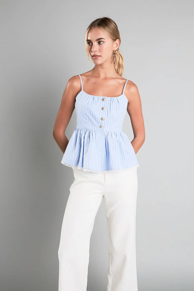 Striped peplum top